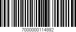 Código de barras (EAN, GTIN, SKU, ISBN): '7000000114892'