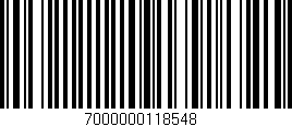 Código de barras (EAN, GTIN, SKU, ISBN): '7000000118548"'
