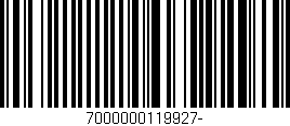 Código de barras (EAN, GTIN, SKU, ISBN): '7000000119927-'