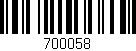 Código de barras (EAN, GTIN, SKU, ISBN): '700058'