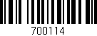 Código de barras (EAN, GTIN, SKU, ISBN): '700114'