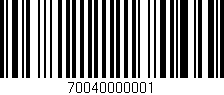 Código de barras (EAN, GTIN, SKU, ISBN): '70040000001'
