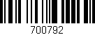 Código de barras (EAN, GTIN, SKU, ISBN): '700792'
