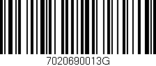 Código de barras (EAN, GTIN, SKU, ISBN): '7020690013G'