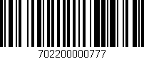 Código de barras (EAN, GTIN, SKU, ISBN): '702200000777'