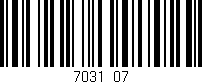Código de barras (EAN, GTIN, SKU, ISBN): '7031/07'