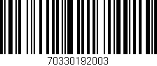 Código de barras (EAN, GTIN, SKU, ISBN): '70330192003'
