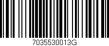 Código de barras (EAN, GTIN, SKU, ISBN): '7035530013G'