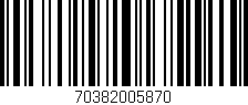 Código de barras (EAN, GTIN, SKU, ISBN): '70382005870'