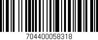 Código de barras (EAN, GTIN, SKU, ISBN): '704400058318'