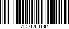 Código de barras (EAN, GTIN, SKU, ISBN): '7047170013P'