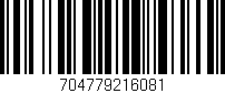 Código de barras (EAN, GTIN, SKU, ISBN): '704779216081'