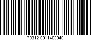 Código de barras (EAN, GTIN, SKU, ISBN): '70612-0011403040'