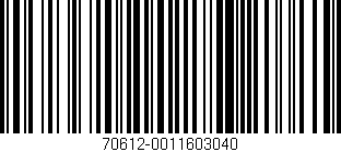 Código de barras (EAN, GTIN, SKU, ISBN): '70612-0011603040'