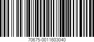 Código de barras (EAN, GTIN, SKU, ISBN): '70675-0011603040'