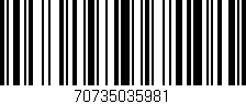 Código de barras (EAN, GTIN, SKU, ISBN): '70735035981'