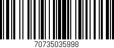 Código de barras (EAN, GTIN, SKU, ISBN): '70735035998'
