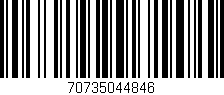 Código de barras (EAN, GTIN, SKU, ISBN): '70735044846'