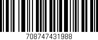 Código de barras (EAN, GTIN, SKU, ISBN): '708747431988'