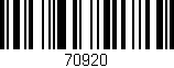 Código de barras (EAN, GTIN, SKU, ISBN): '70920'