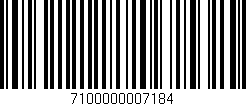 Código de barras (EAN, GTIN, SKU, ISBN): '7100000007184'