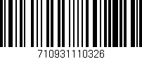 Código de barras (EAN, GTIN, SKU, ISBN): '710931110326'