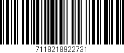Código de barras (EAN, GTIN, SKU, ISBN): '7118218922731'