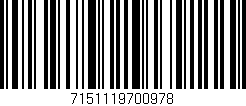 Código de barras (EAN, GTIN, SKU, ISBN): '7151119700978'