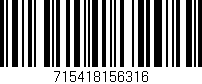 Código de barras (EAN, GTIN, SKU, ISBN): '715418156316'