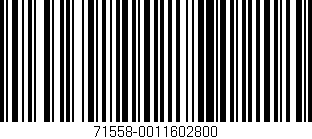 Código de barras (EAN, GTIN, SKU, ISBN): '71558-0011602800'