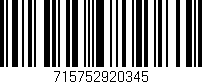 Código de barras (EAN, GTIN, SKU, ISBN): '715752920345'