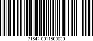 Código de barras (EAN, GTIN, SKU, ISBN): '71647-0011503830'