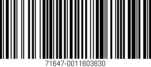 Código de barras (EAN, GTIN, SKU, ISBN): '71647-0011603830'