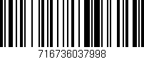 Código de barras (EAN, GTIN, SKU, ISBN): '716736037998'