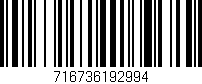 Código de barras (EAN, GTIN, SKU, ISBN): '716736192994'