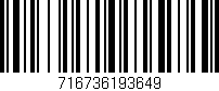 Código de barras (EAN, GTIN, SKU, ISBN): '716736193649'