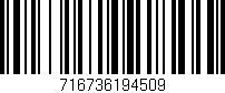 Código de barras (EAN, GTIN, SKU, ISBN): '716736194509'