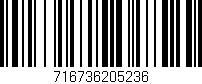 Código de barras (EAN, GTIN, SKU, ISBN): '716736205236'