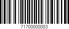 Código de barras (EAN, GTIN, SKU, ISBN): '71700000003'