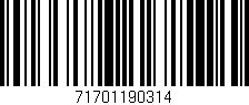 Código de barras (EAN, GTIN, SKU, ISBN): '71701190314'