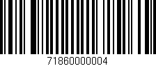 Código de barras (EAN, GTIN, SKU, ISBN): '71860000004'