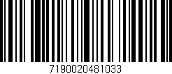 Código de barras (EAN, GTIN, SKU, ISBN): '7190020481033'