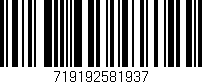Código de barras (EAN, GTIN, SKU, ISBN): '719192581937'