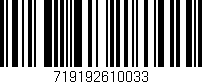 Código de barras (EAN, GTIN, SKU, ISBN): '719192610033'
