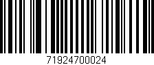 Código de barras (EAN, GTIN, SKU, ISBN): '71924700024'