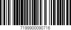 Código de barras (EAN, GTIN, SKU, ISBN): '7199900090716'