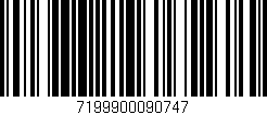 Código de barras (EAN, GTIN, SKU, ISBN): '7199900090747'