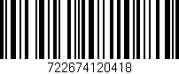 Código de barras (EAN, GTIN, SKU, ISBN): '722674120418'