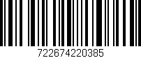 Código de barras (EAN, GTIN, SKU, ISBN): '722674220385'