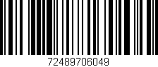 Código de barras (EAN, GTIN, SKU, ISBN): '72489706049'